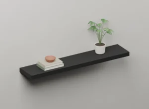 Black Matt HPL floating shelf - Styled view