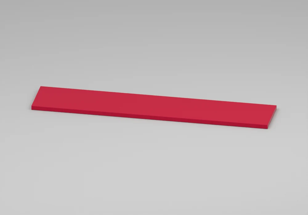 Blush Red Gloss Wall shelf - Approved perspective view