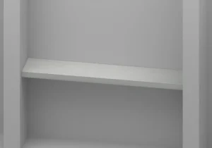 Brushed Aluminium Alcove shelf - Approved perspective view