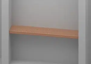 Brushed Copper Alcove shelf - Approved perspective view