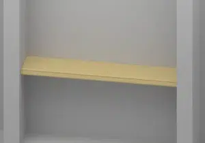 Brushed Gold Alcove shelf - Approved perspective view
