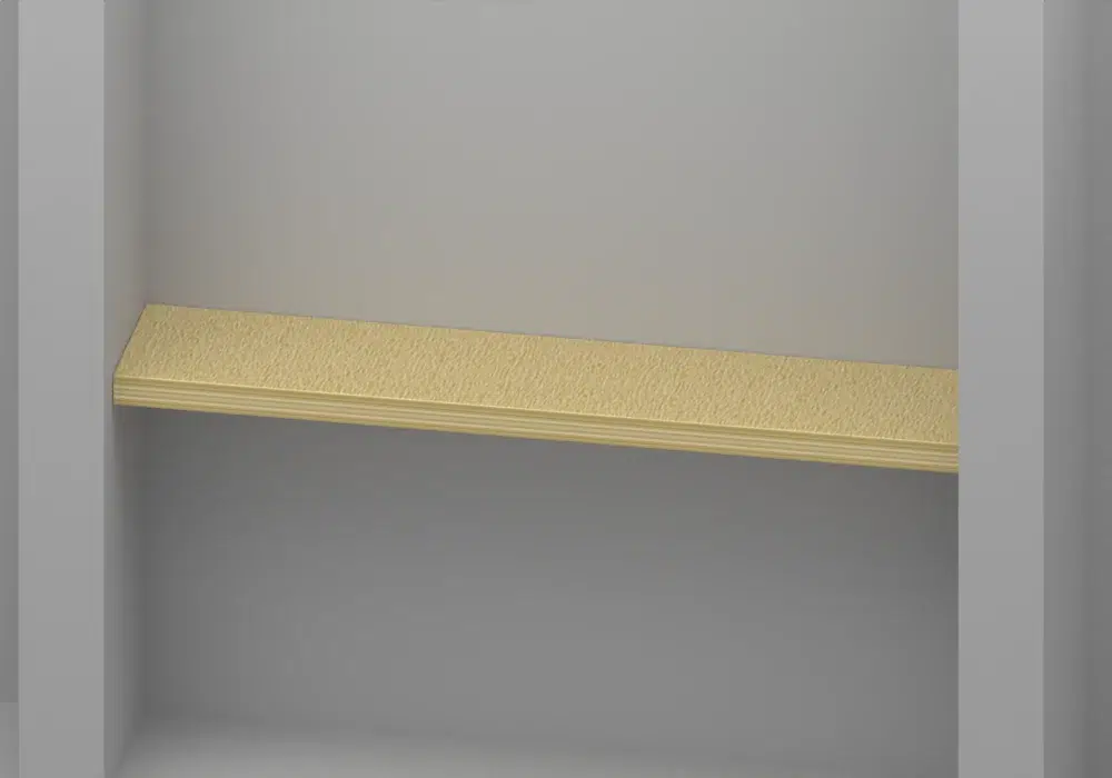 Brushed Gold Alcove shelf - Approved perspective view