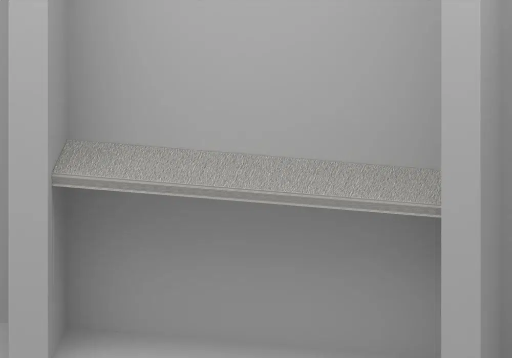 Brushed Steel Alcove shelf - Approved perspective view