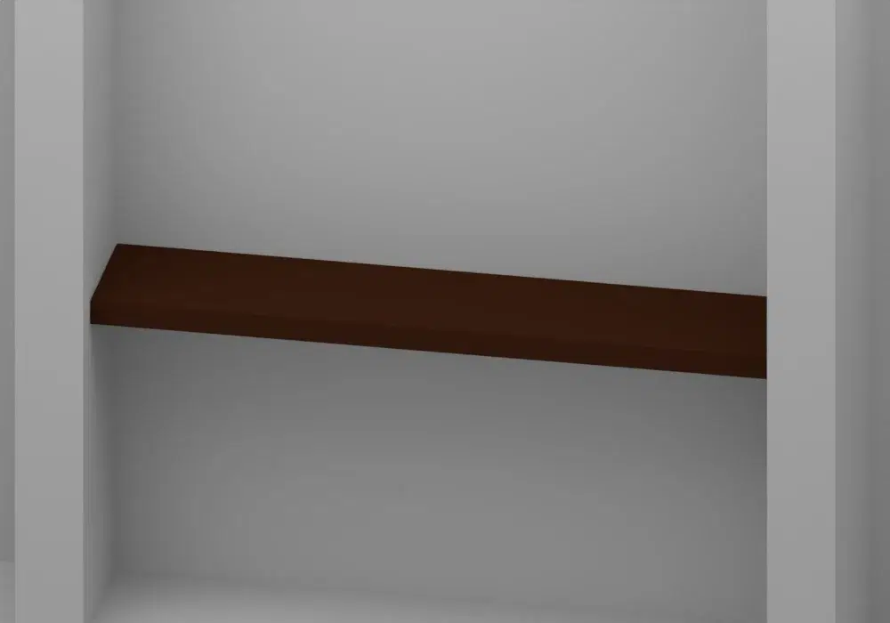 Choc Brown Alcove shelf - Approved perspective view