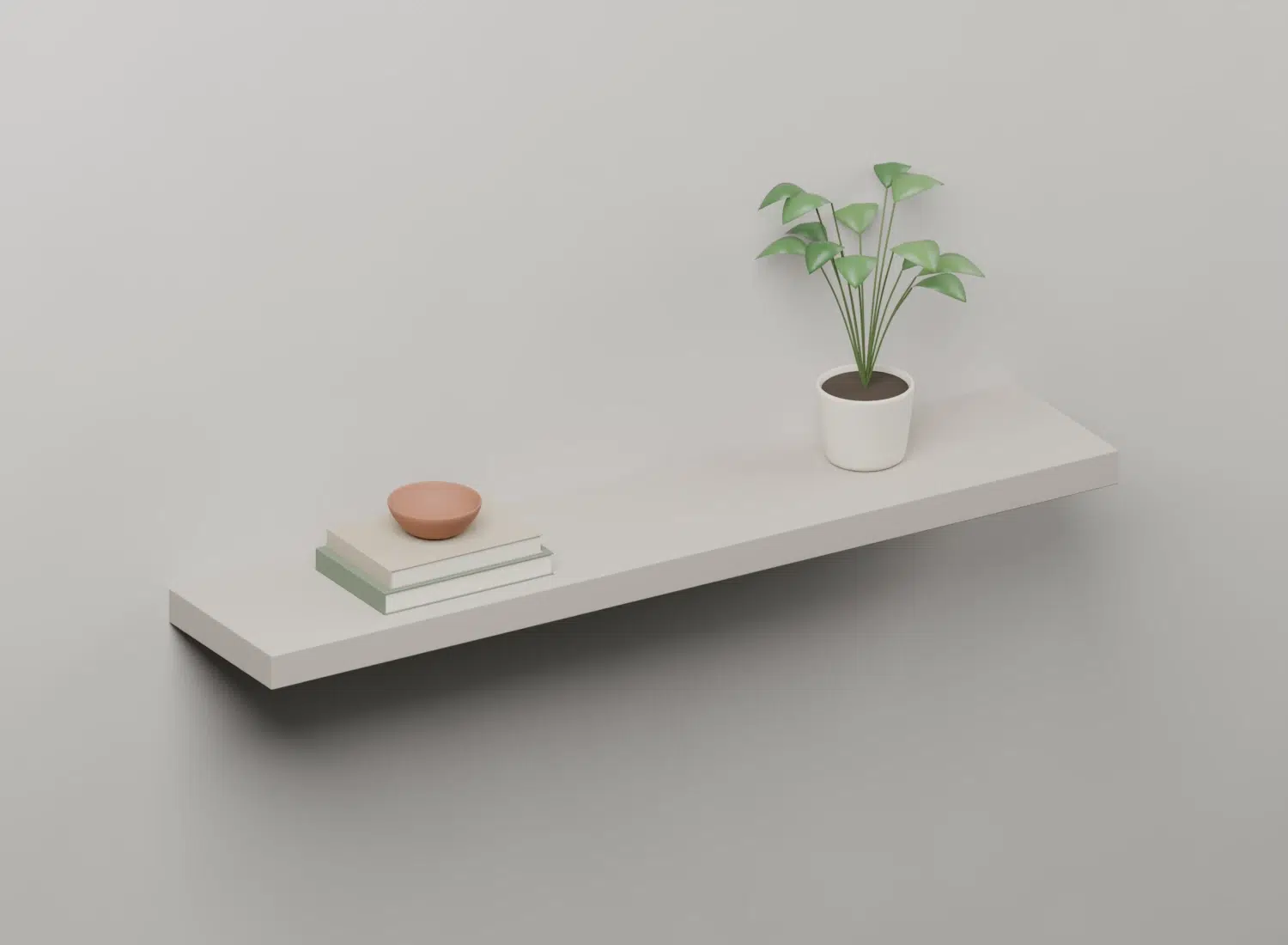 Dove Grey HPL floating shelf - Styled view