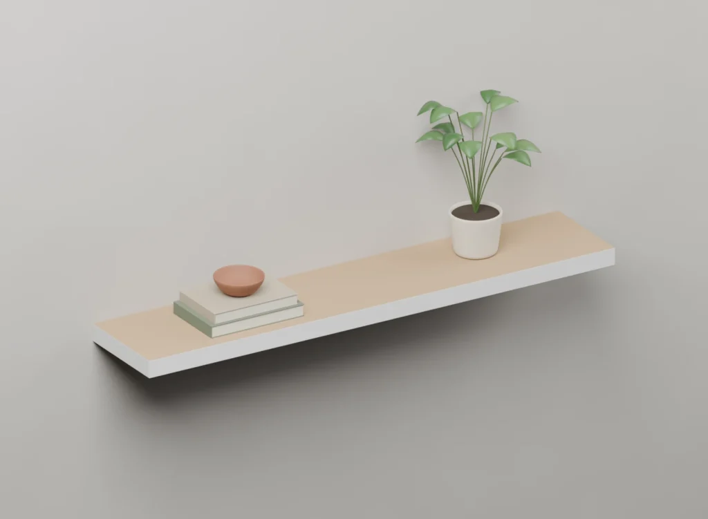 Ready-to-Paint MDF floating shelf — Styled view
