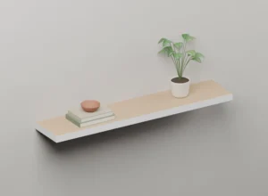 Ready-to-Paint MDF floating shelf — Styled view
