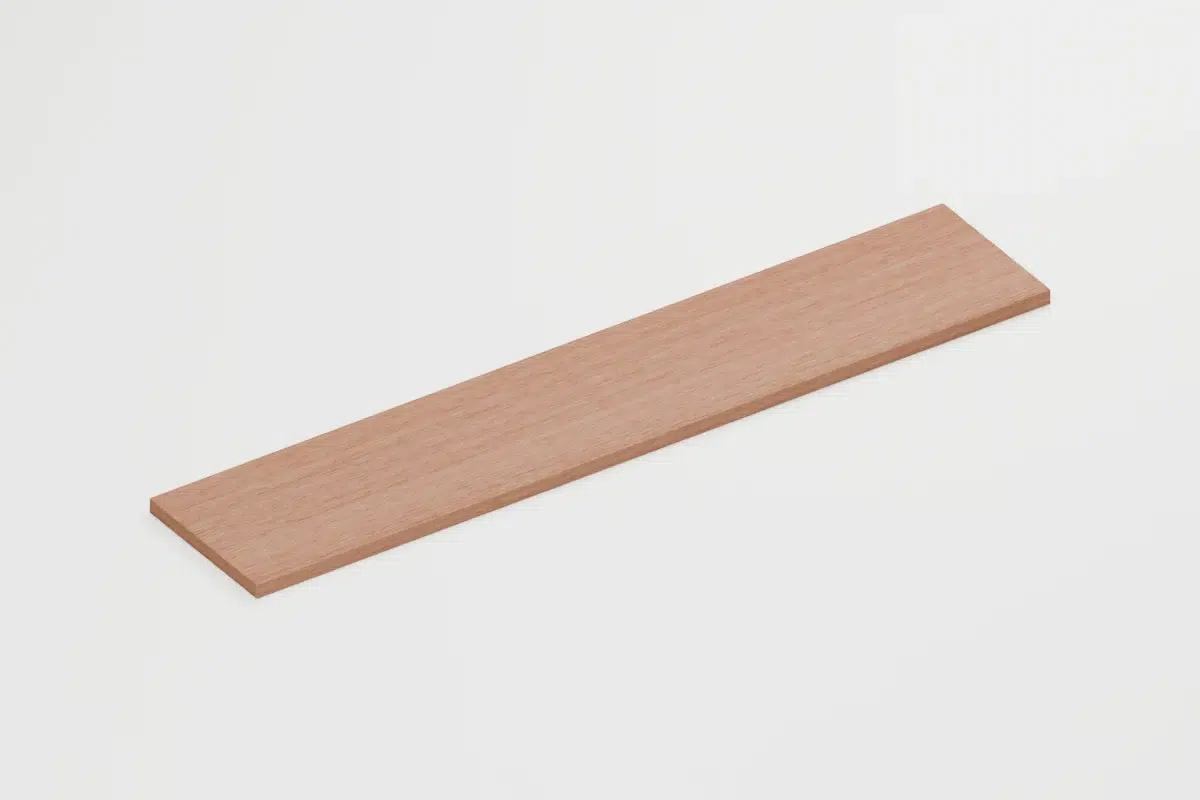 Sapele wall shelf - Perspective view