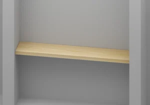 Solid Ash Alcove shelf - Approved perspective view