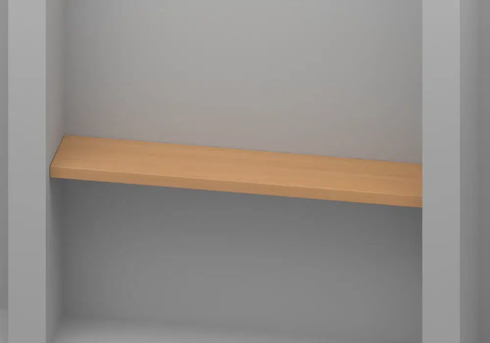 Solid Beech Alcove shelf - Approved perspective view