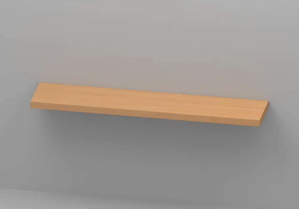 Solid Beech Floating shelf - Approved perspective view