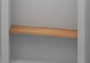 Solid Cherry Alcove shelf - Approved perspective view