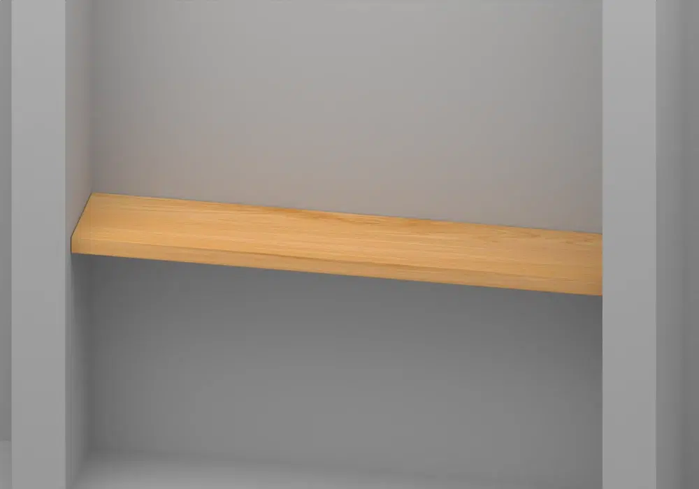 Solid Maple Alcove shelf - Approved perspective view