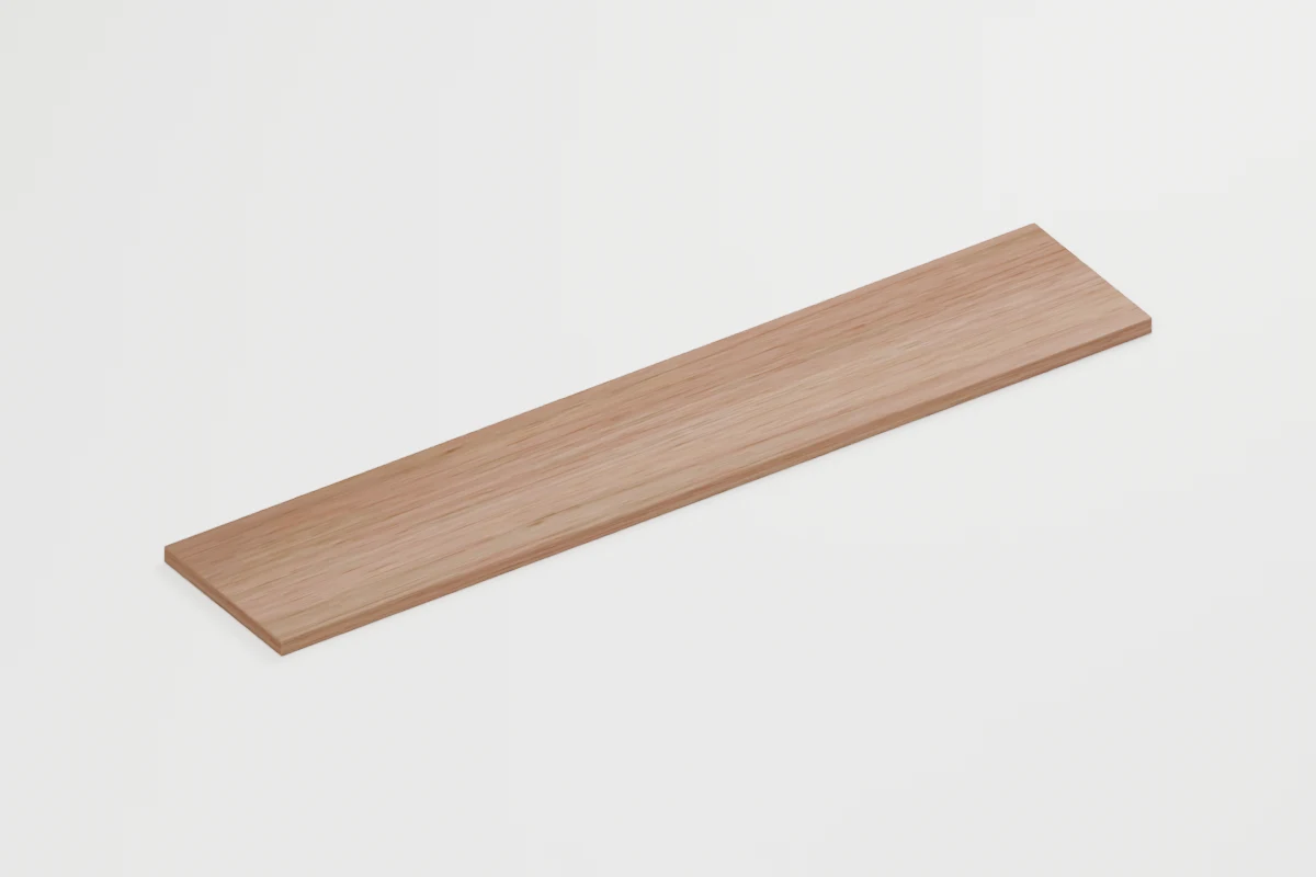 Walnut wall shelf - Perspective view