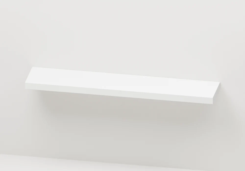 White Gloss Floating shelf - Approved perspective view