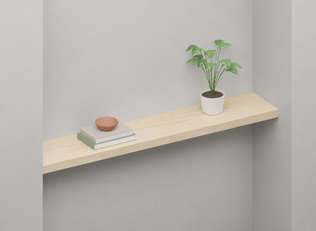 Ash Full Styled alcove shelf render