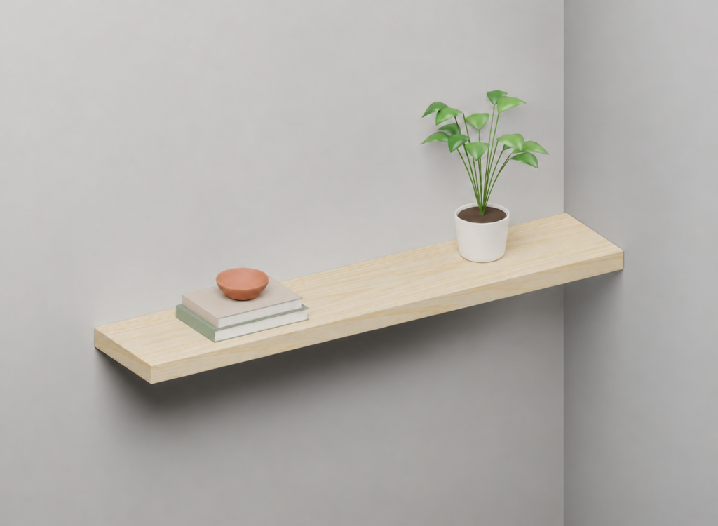 Ash Half Styled alcove shelf render