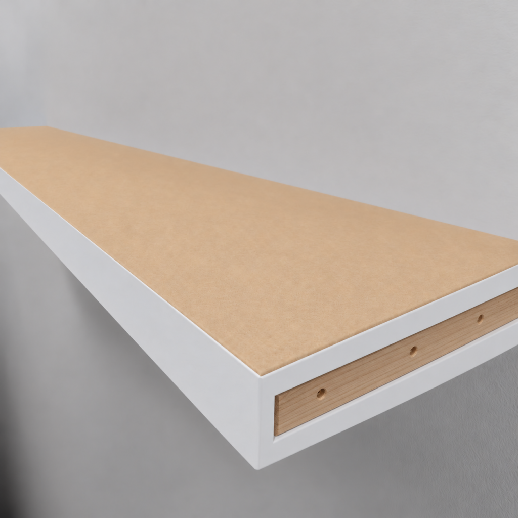 Ready-to-paint · batten fitted — batten inside alcove groove