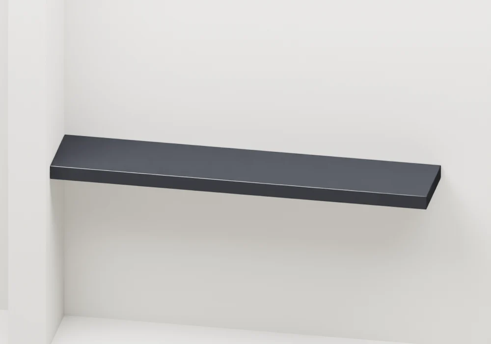 Charcoal Grey Gloss Corner shelf - Approved perspective view
