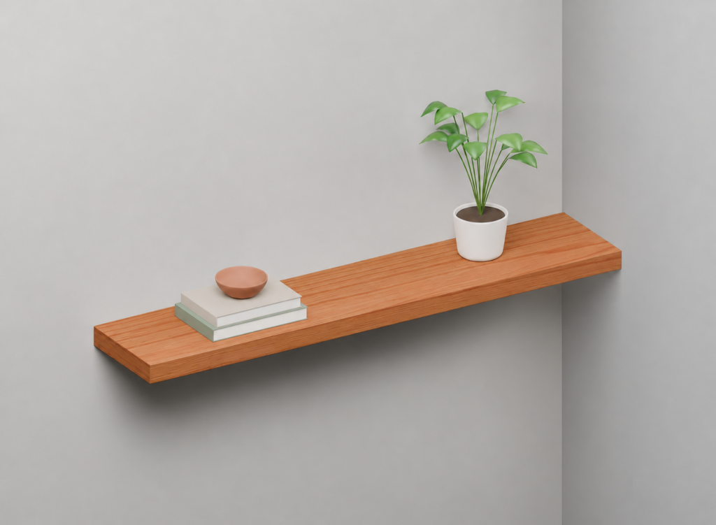 Cherry Half Styled alcove shelf render