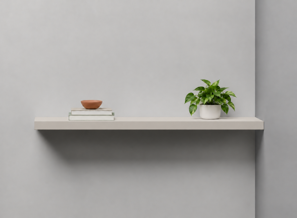 Dove Grey Half Front alcove shelf render