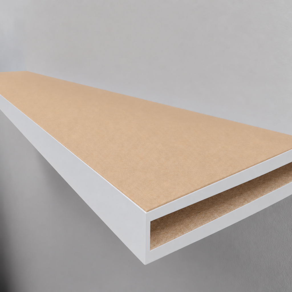 Ready to paint — grooved alcove wall-end detail