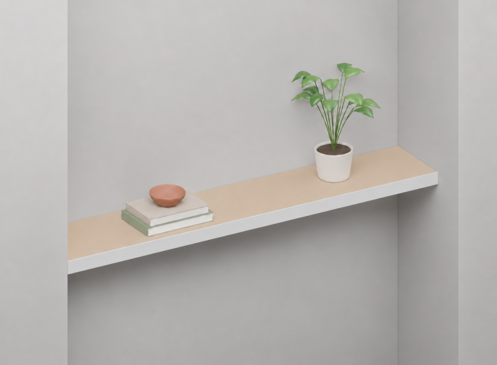 Ready To Paint Full Styled alcove shelf render