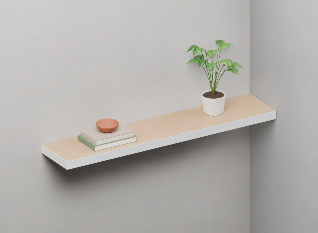 Ready To Paint Half Styled alcove shelf render