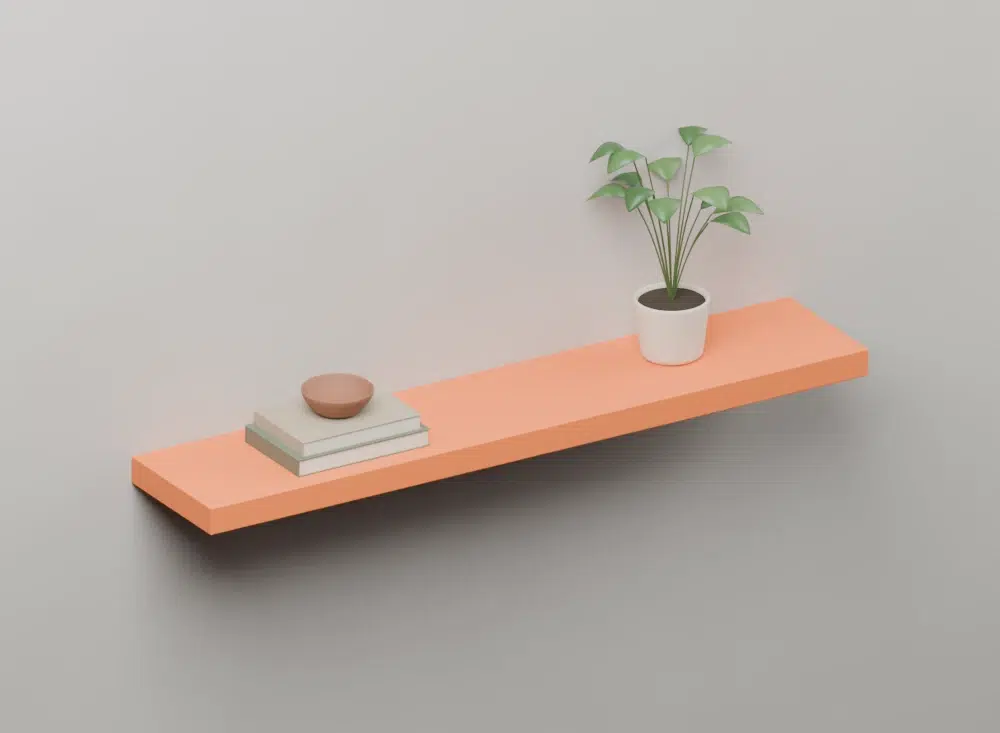 Seville Orange Floating Shelf — styled ISO view